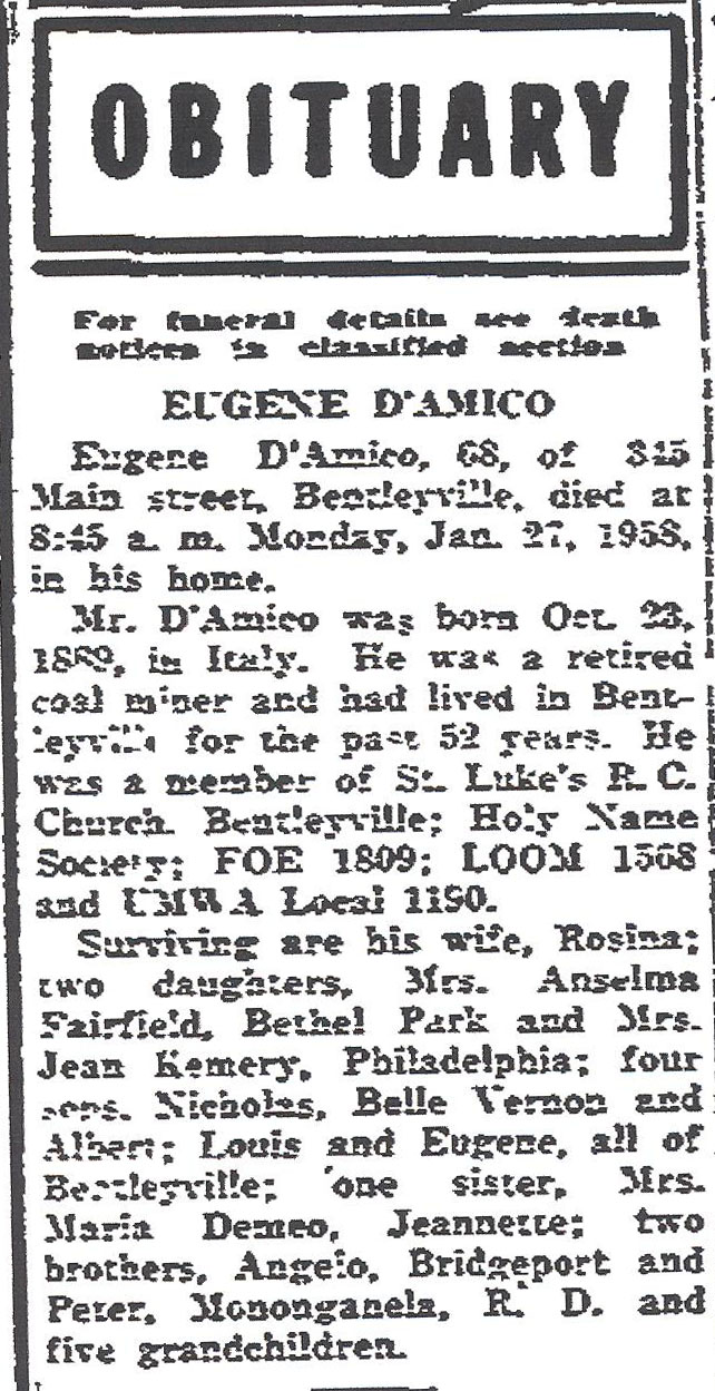 Eugene D'Amico obituary